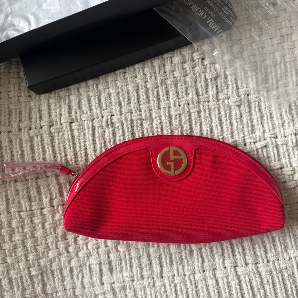 Red Satin Cosmetic Bag